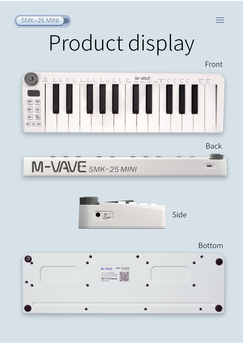 M-VAVE-Mini Teclado MIDI Recar - Midi Controller Pad ulasan dan harga