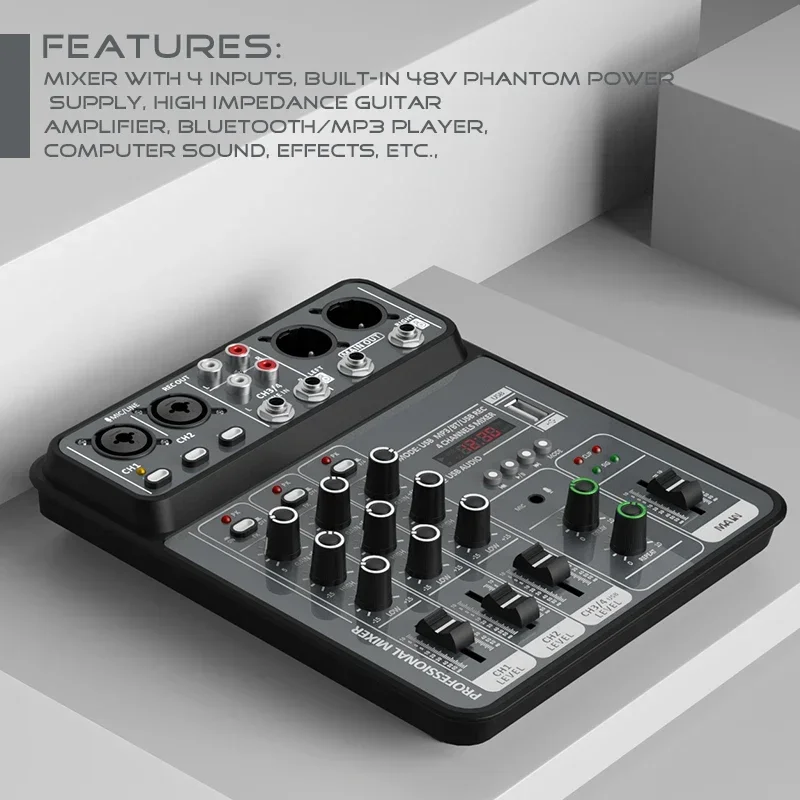 4-Channel Pro Audio Mixing Con - Audio Music Dj ulasan dan harga