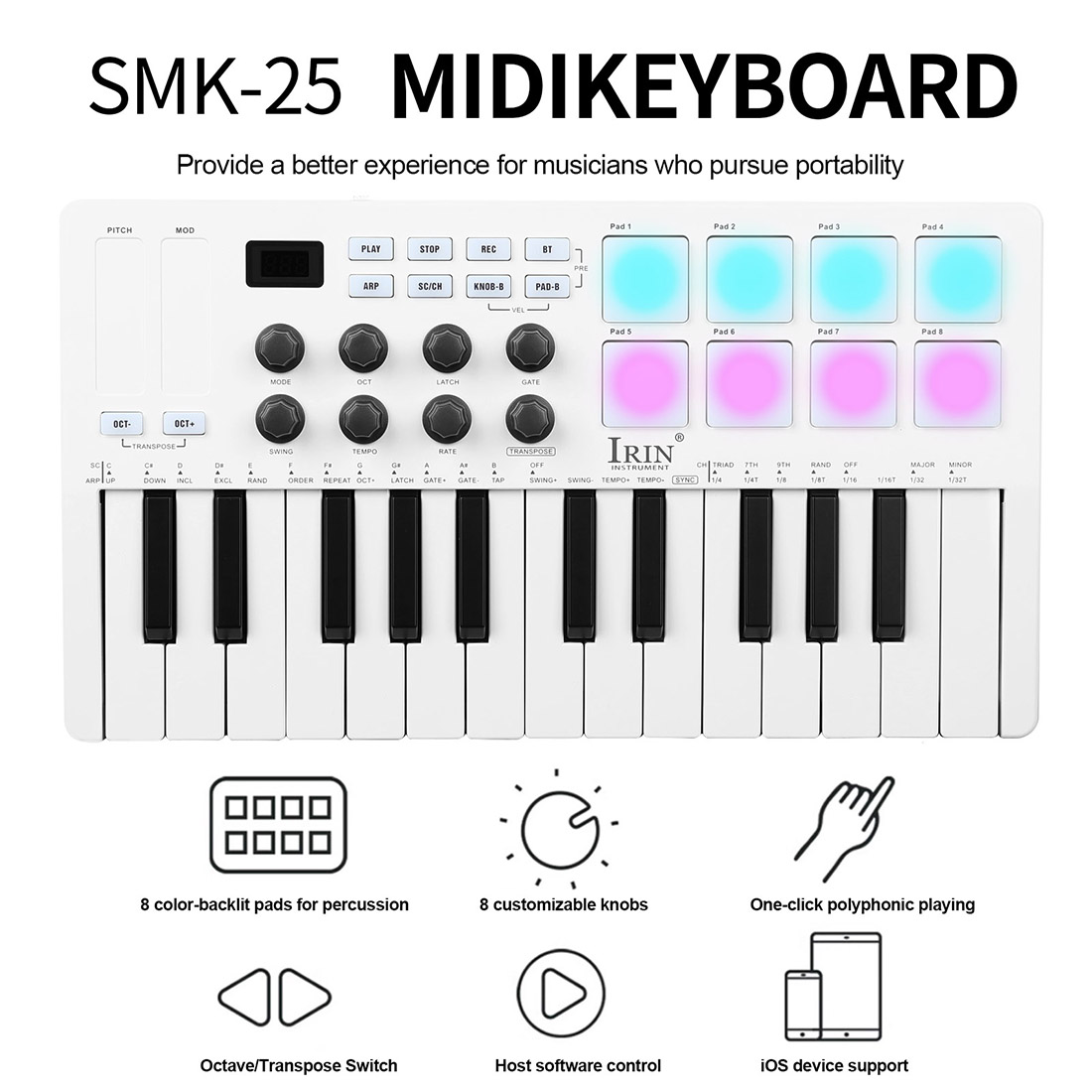 SMK-25  Portable Keyboard MIDI - Midi Controller Pad ulasan dan harga